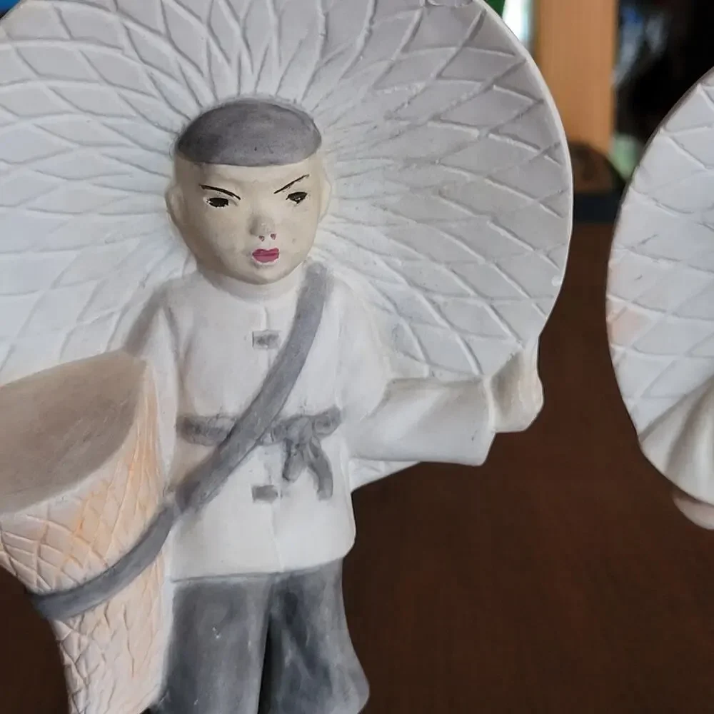 Vintage 1983 Pair of boy and girl figurines in national costume/attire. Ceramic